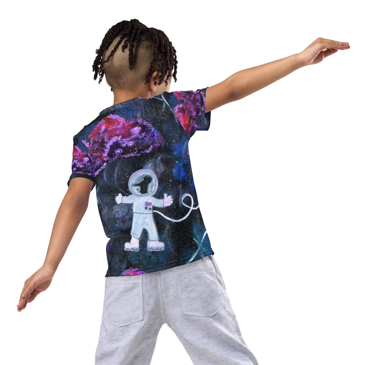 Mouse in Space - Kids Unisex Crew Neck T-Shirt