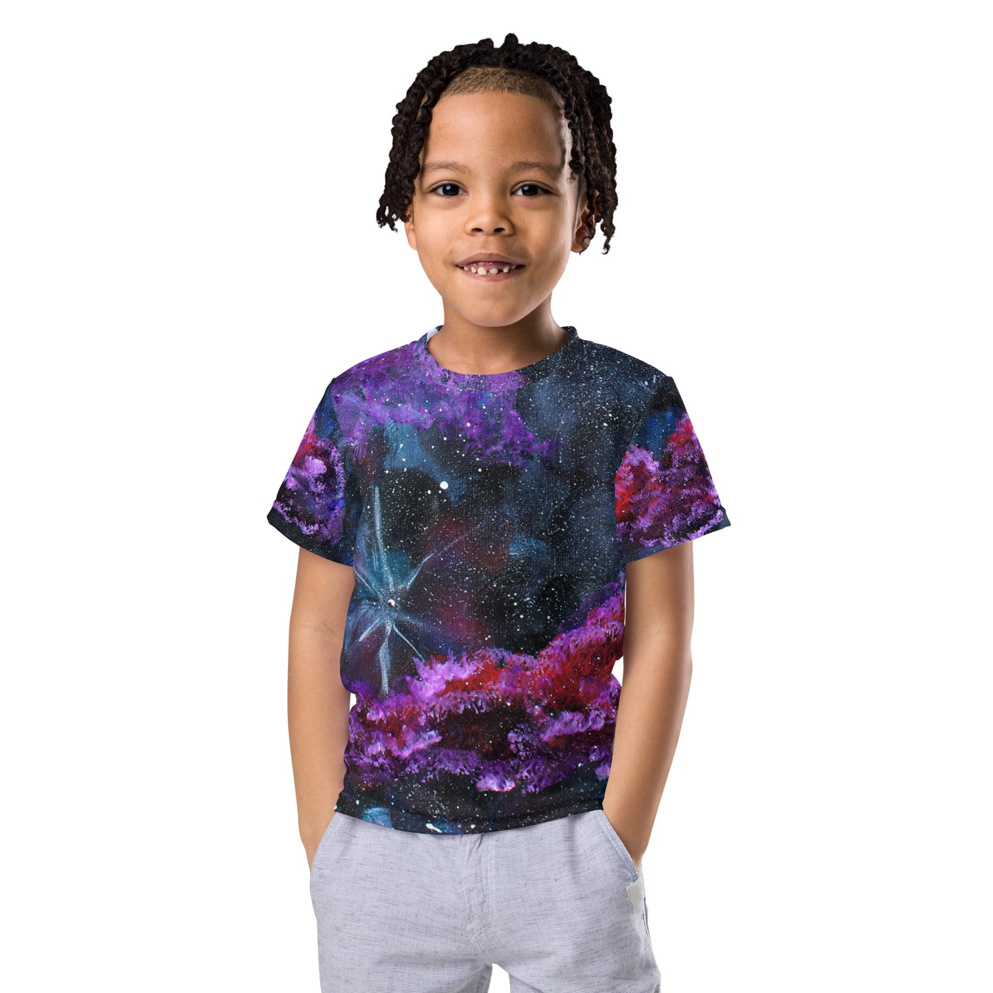 Mouse in Space - Kids Unisex Crew Neck T-Shirt