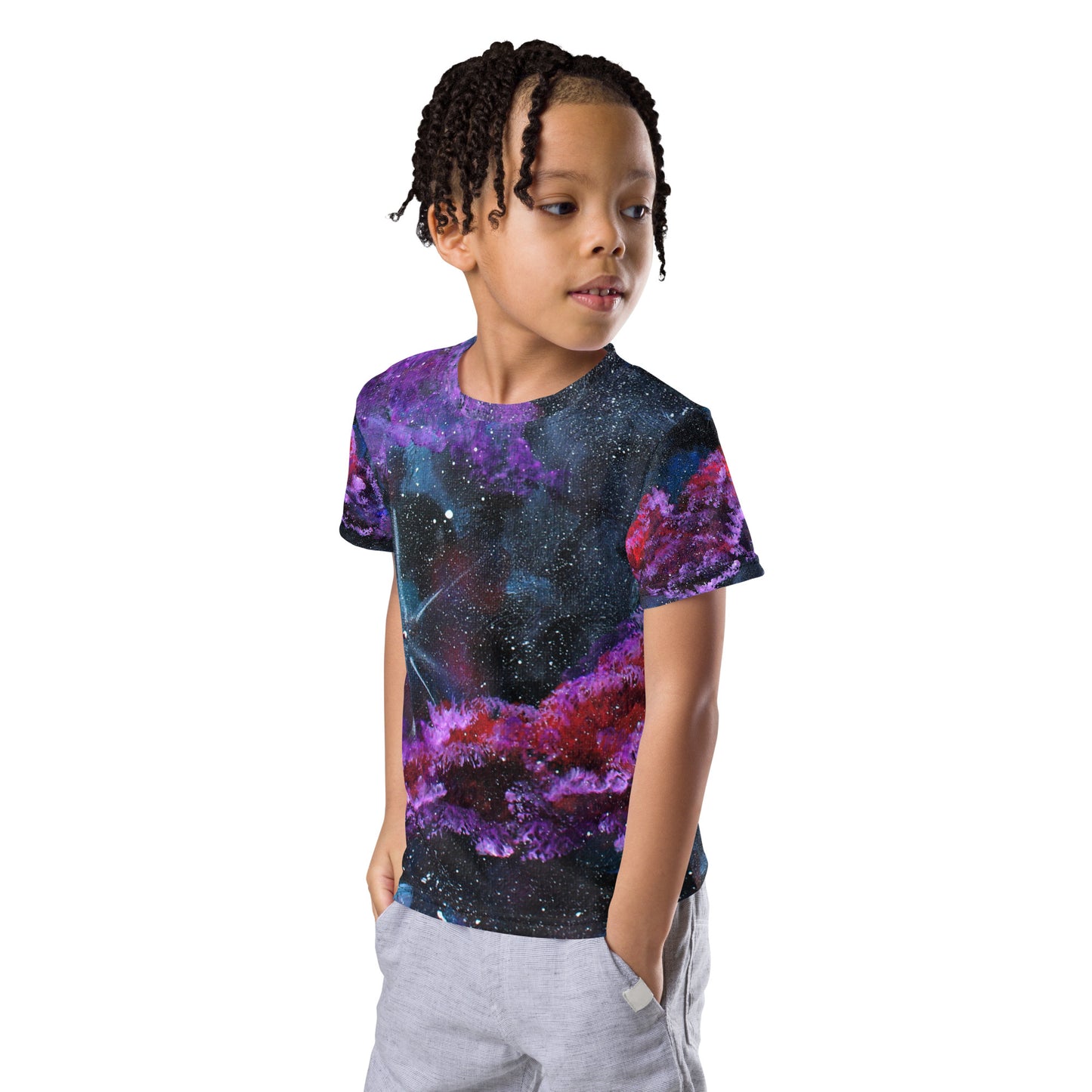 Mouse in Space - Kids Unisex Crew Neck T-Shirt