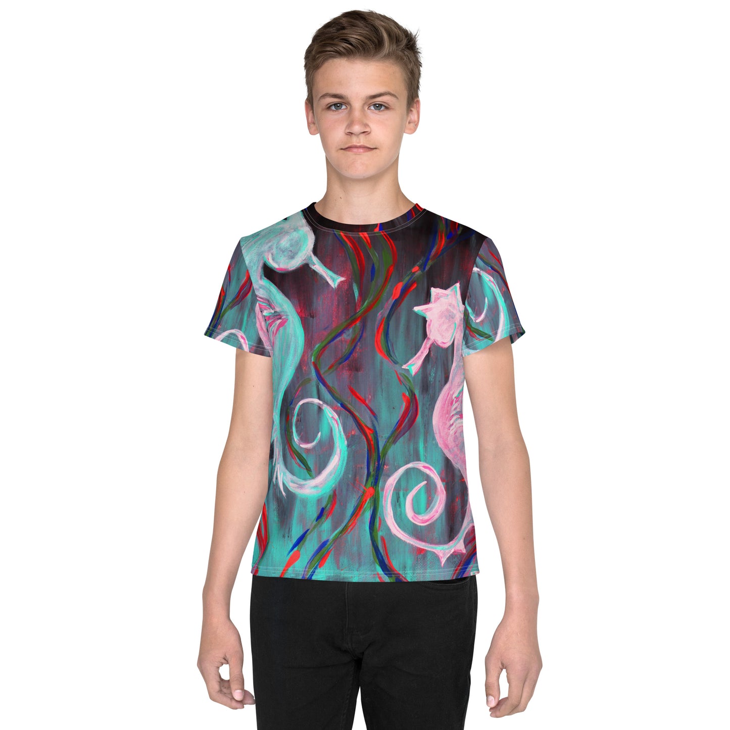 Sea Horses - Youth Unisex Crew Neck T-Shirt