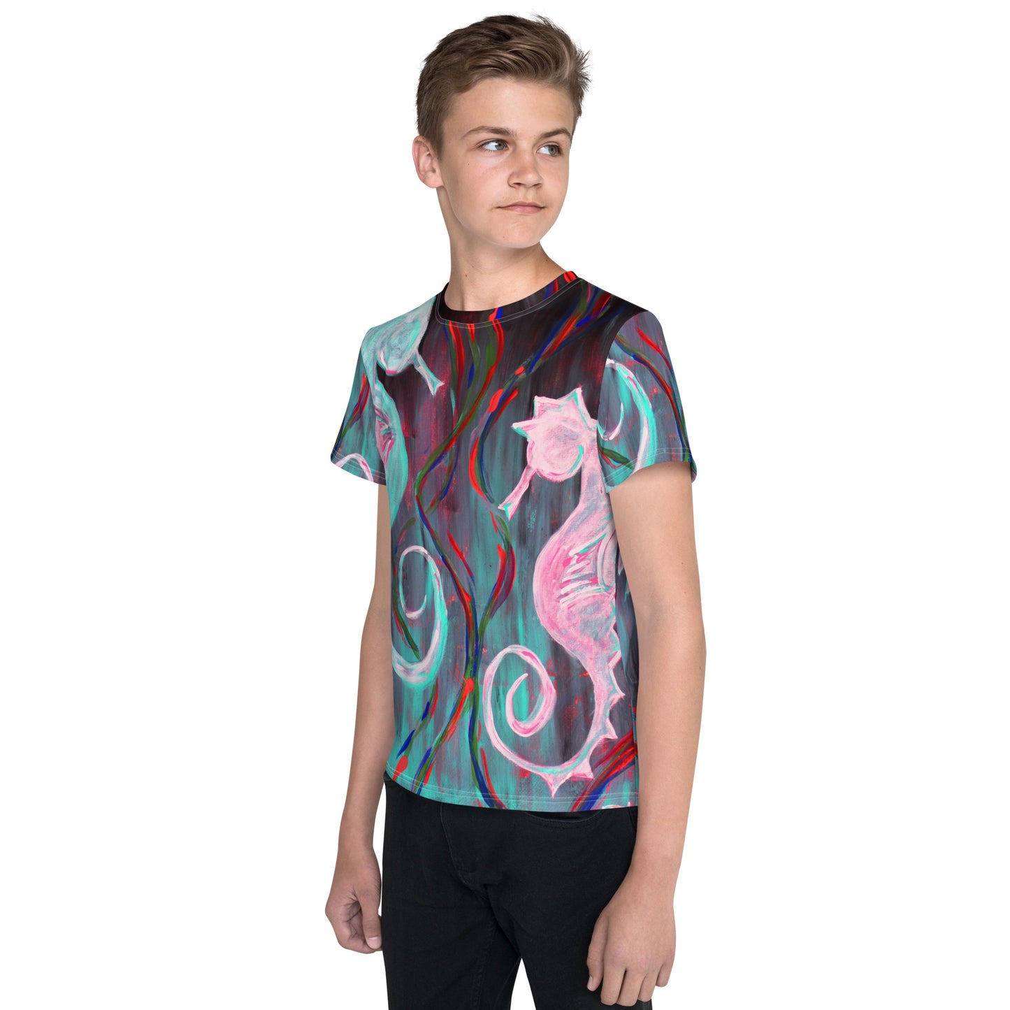 Sea Horses - Youth Unisex Crew Neck T-Shirt