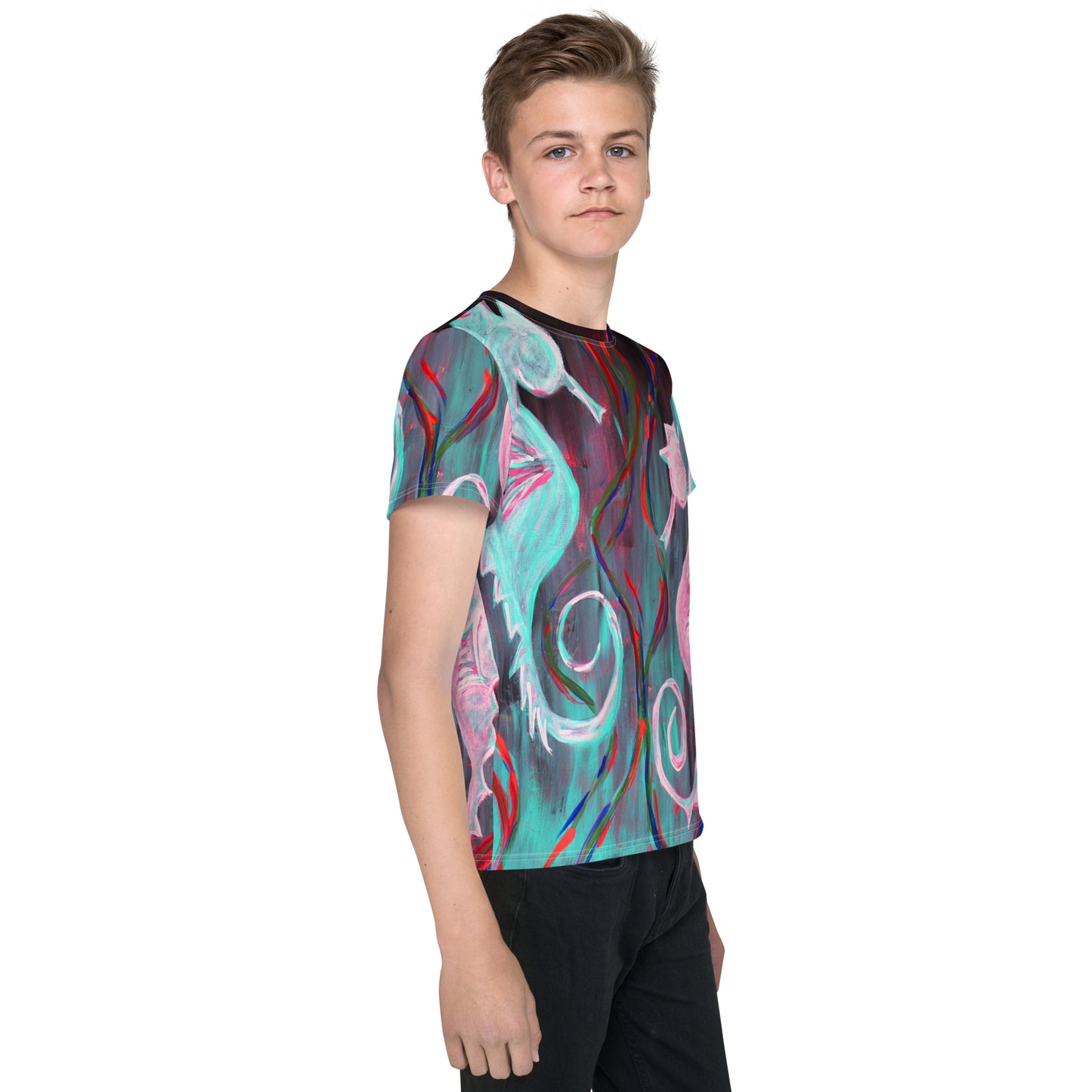 Sea Horses - Youth Unisex Crew Neck T-Shirt