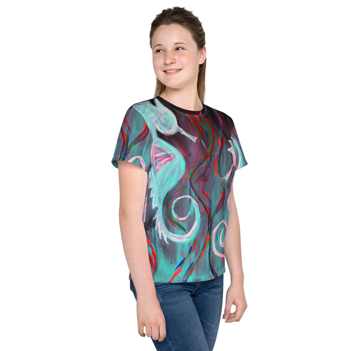 Sea Horses - Youth Unisex Crew Neck T-Shirt