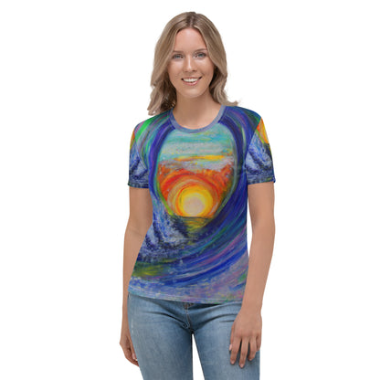 Sunset Wave - Women's Crew Neck T-Shirt